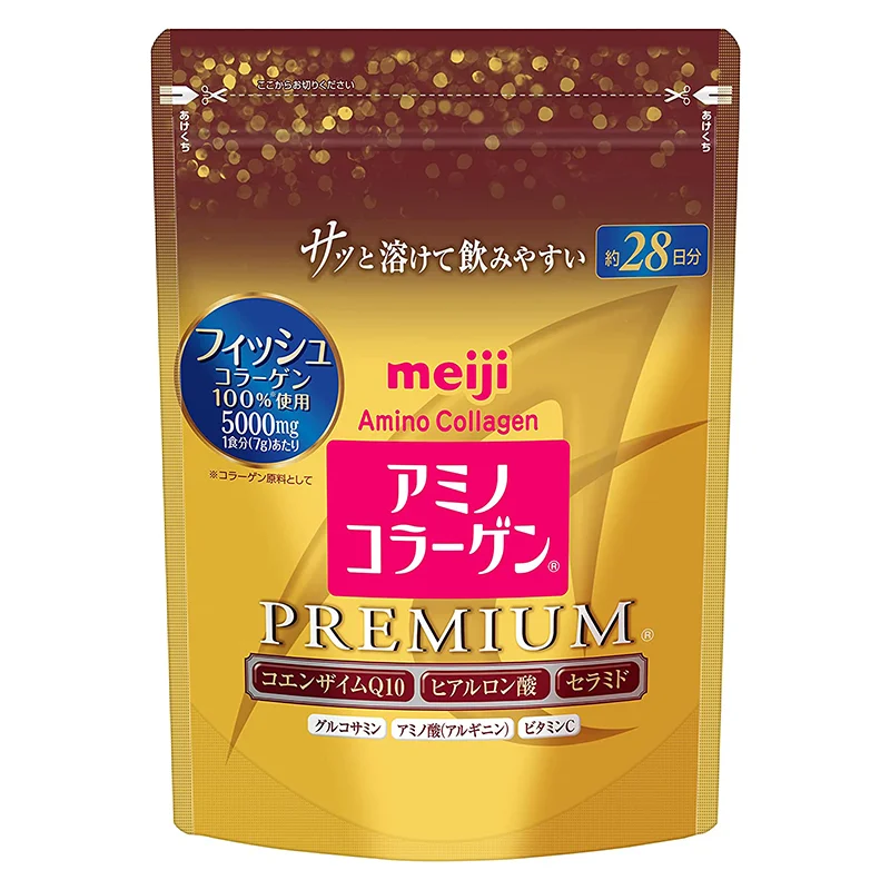 Амино коллаген c Гиалуроновой кислотой и Коэнзимом в порошке Q10 Meiji Premium Амино коллаген c Гиалуроновой кислотой и Коэнзимом в порошке Q10 Meiji Premium
